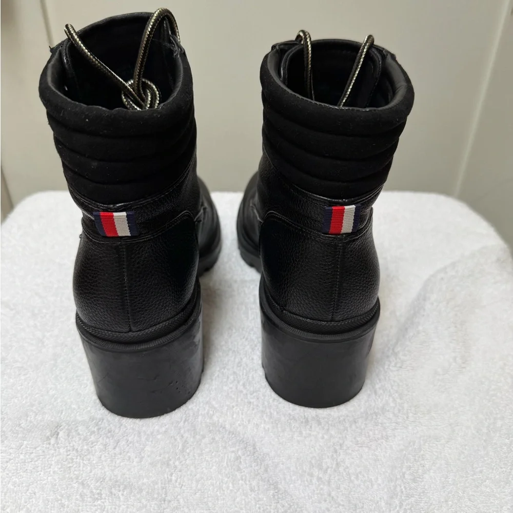 Tommy Hilfiger Black Combat Boots with Gold Details - Picture 4 of 16